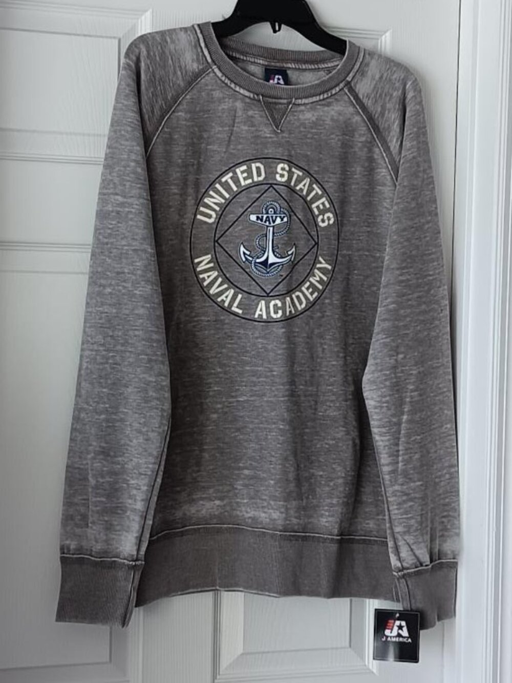 J AMERICA Sweatshirt Unisex US Naval Academy Logo Gray Size XL NEW